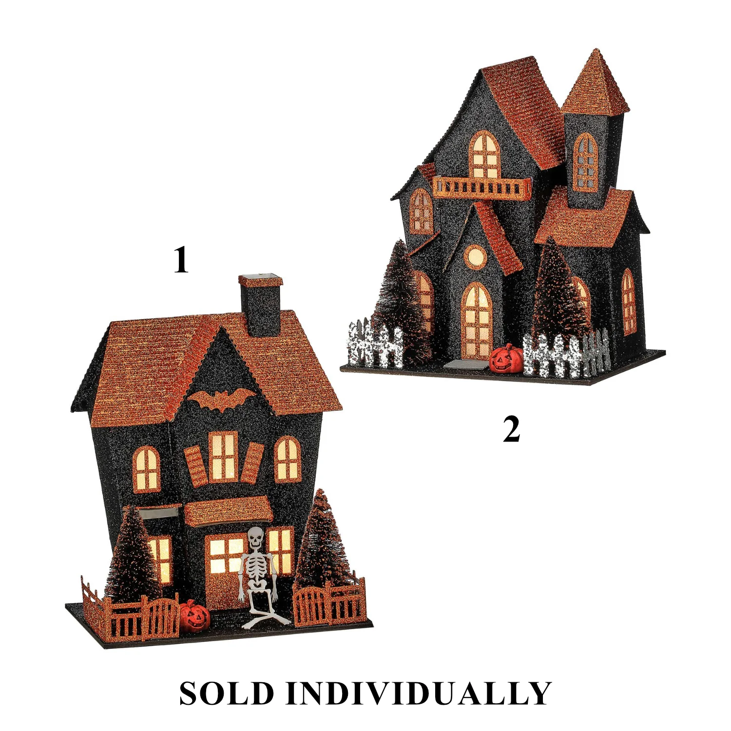 Cardboard LED Halloween House, 8" (2 styles - sold individually)