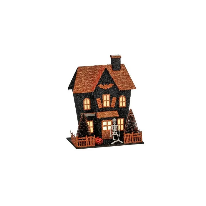 Cardboard LED Halloween House, 8" (2 styles - sold individually) - Image 2