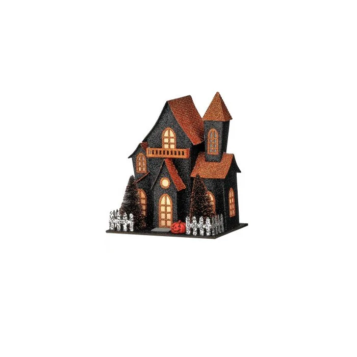 Cardboard LED Halloween House, 8" (2 styles - sold individually) - Image 3
