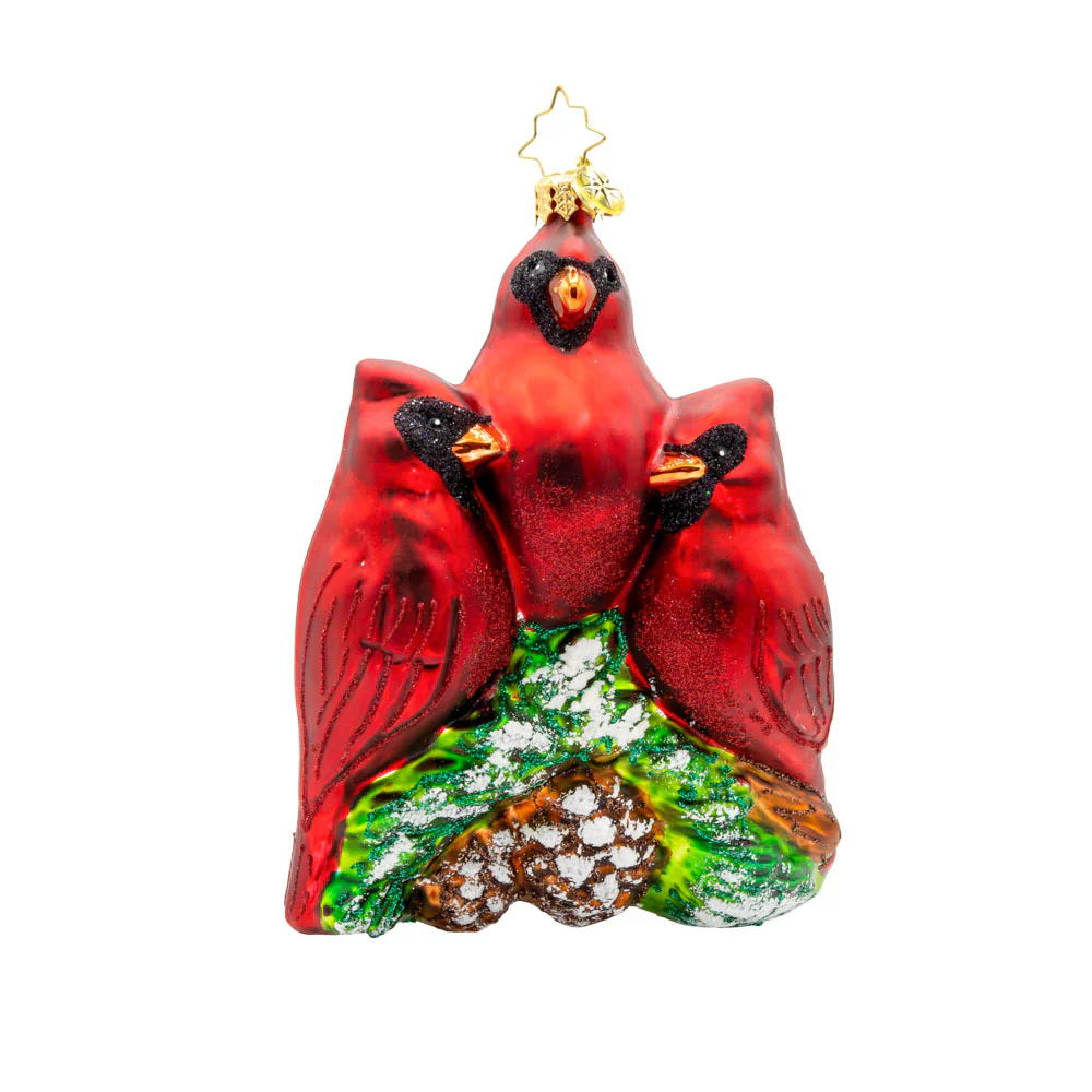 Cardinal Garden Greetings Ornament