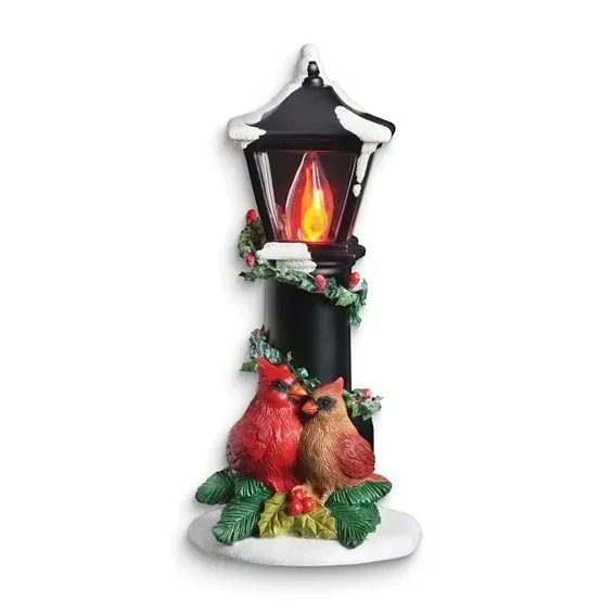 Cardinal Lamppost Night Light, 7"
