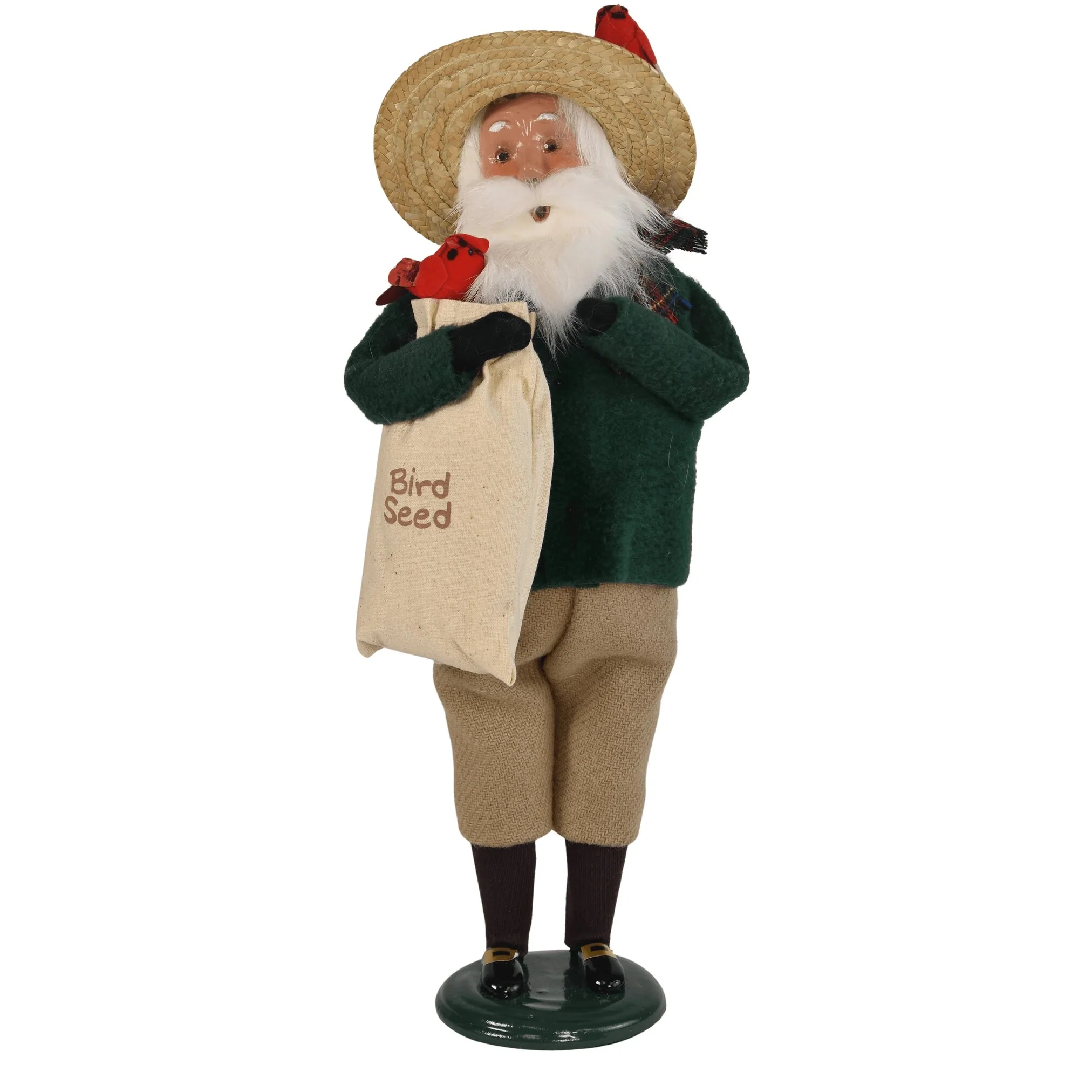 Cardinal Santa Caroler Figurine, 13"