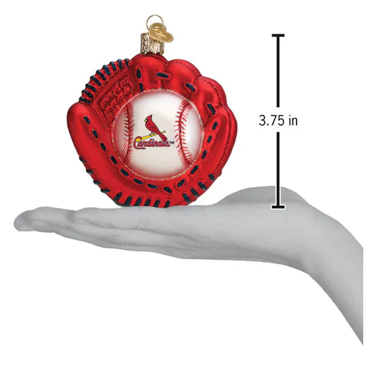 Cardinals Baseball Mitt Ornament, 3.75" - Image 4