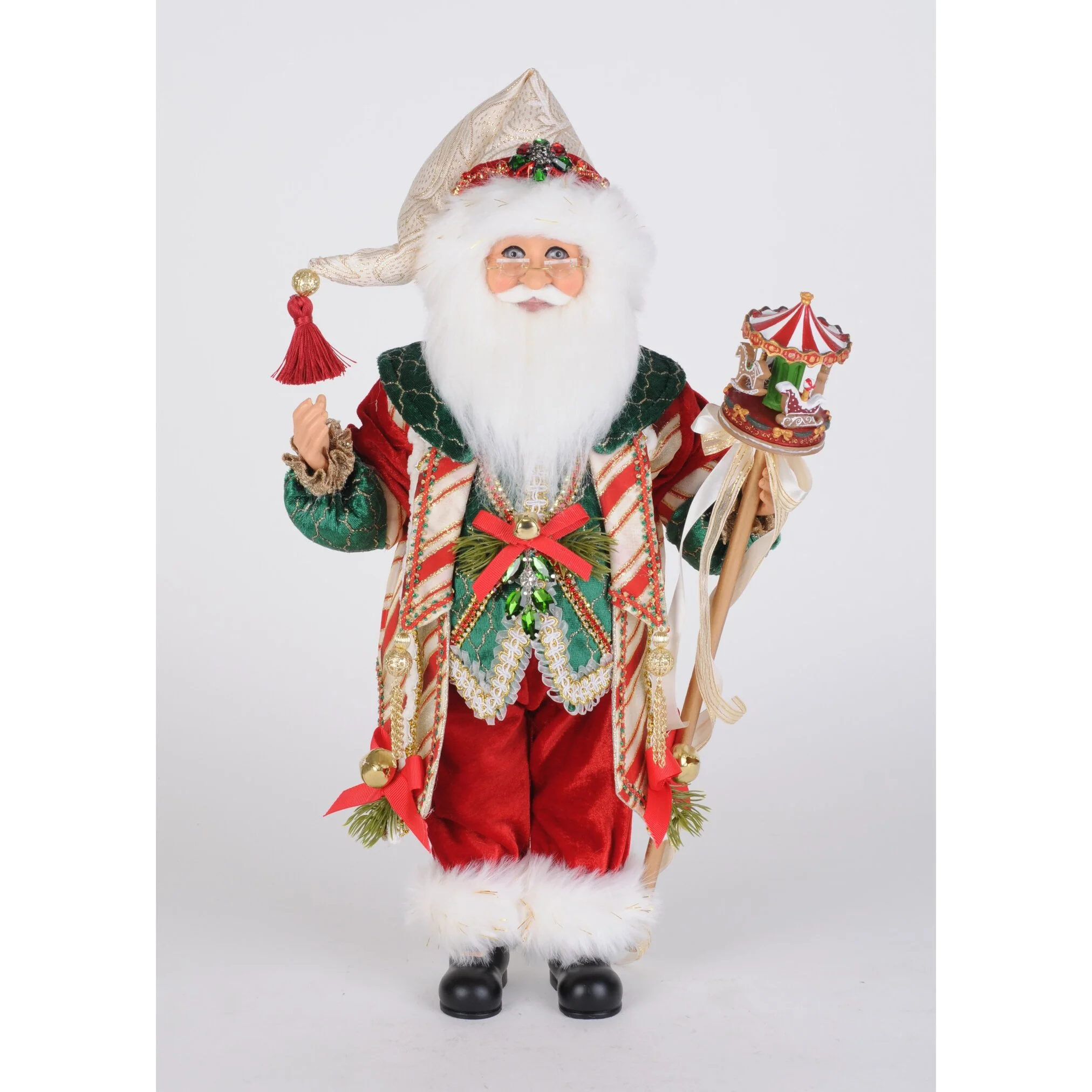 Carousel Christmas Santa Figurine, 18"