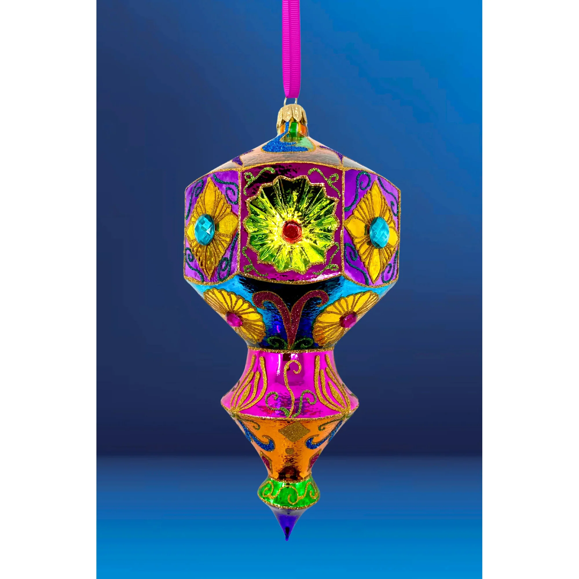Carretto Prisma Glass Christmas Ornament, 9"