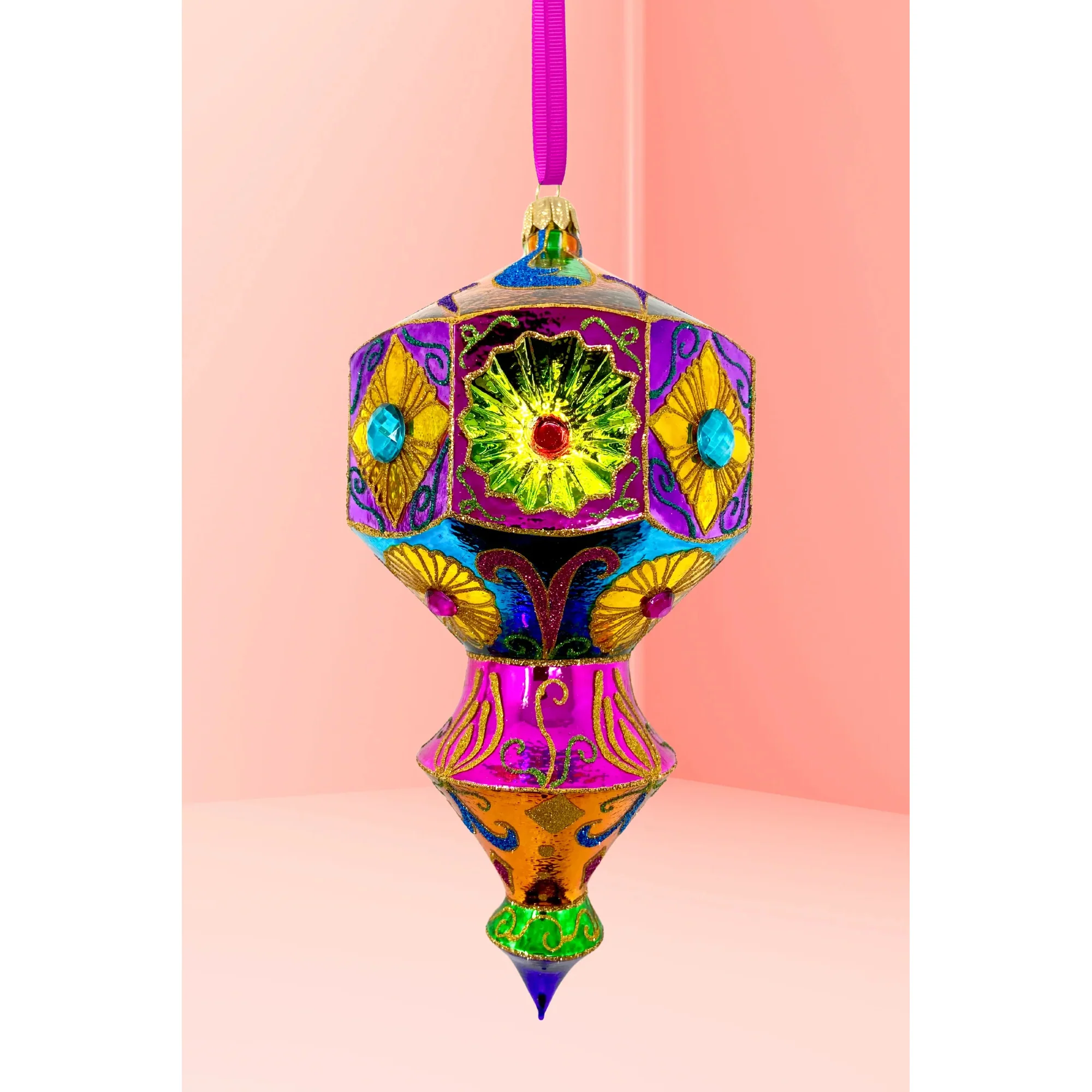 Carretto Prisma Glass Christmas Ornament, 9" - Image 2