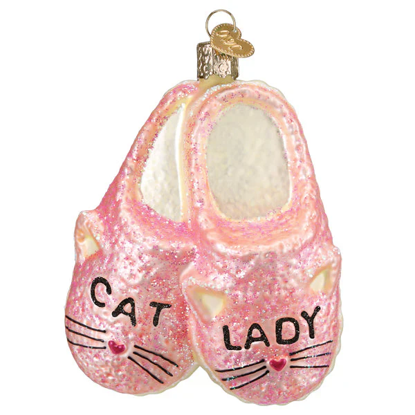 Cat Lady Slippers Ornament - Image 2