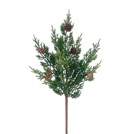 Cedar/Pine Cone Pick, Green, 18"