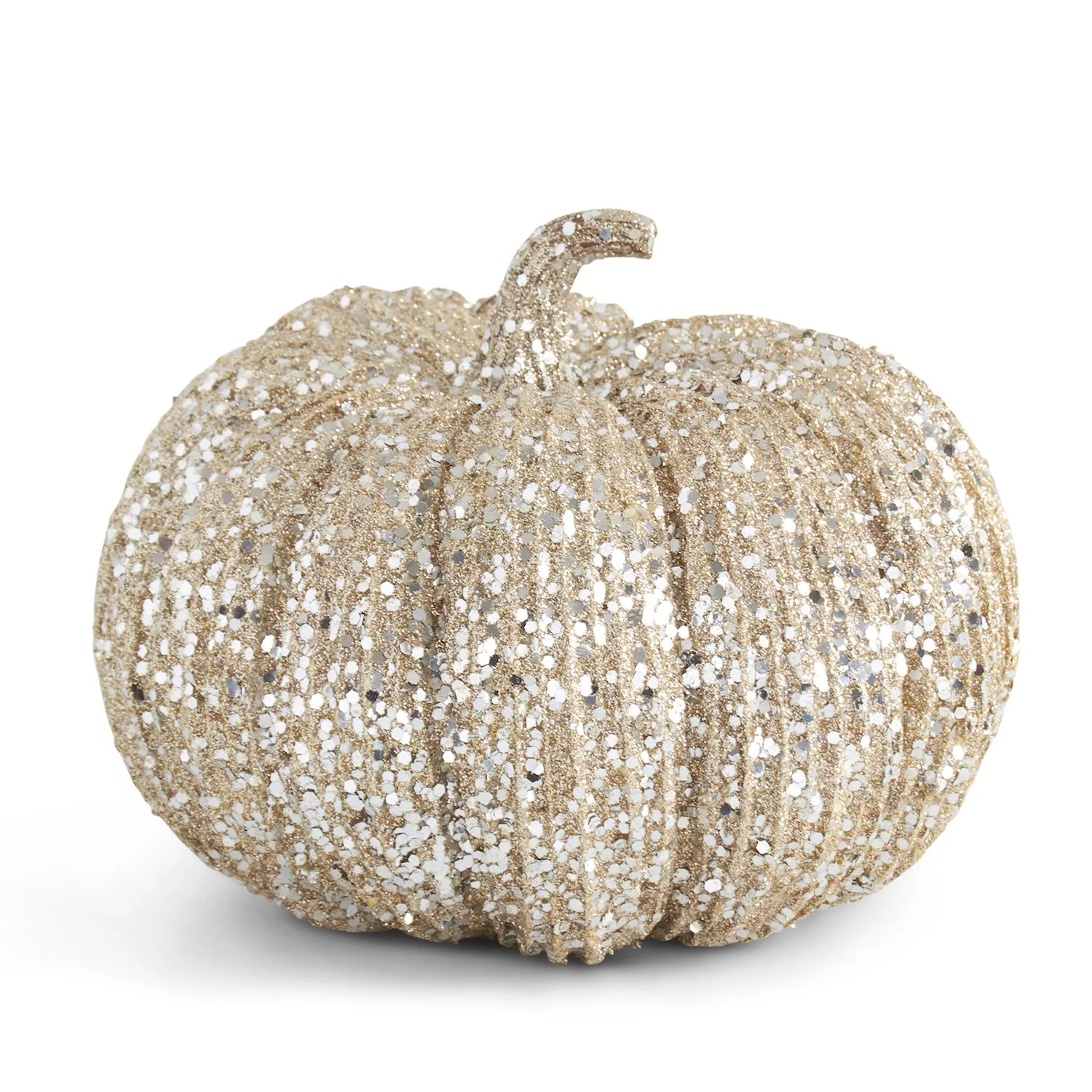 Champagne Glitter & Sequin Pumpkin, 8"