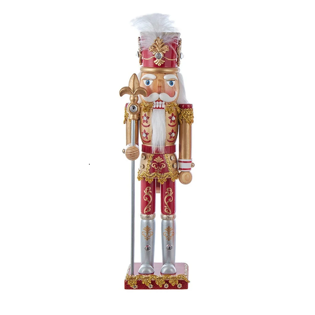 Champagne Gold & Garnet Red Nutcracker, 15" (2 styles - sold individually) - Image 2