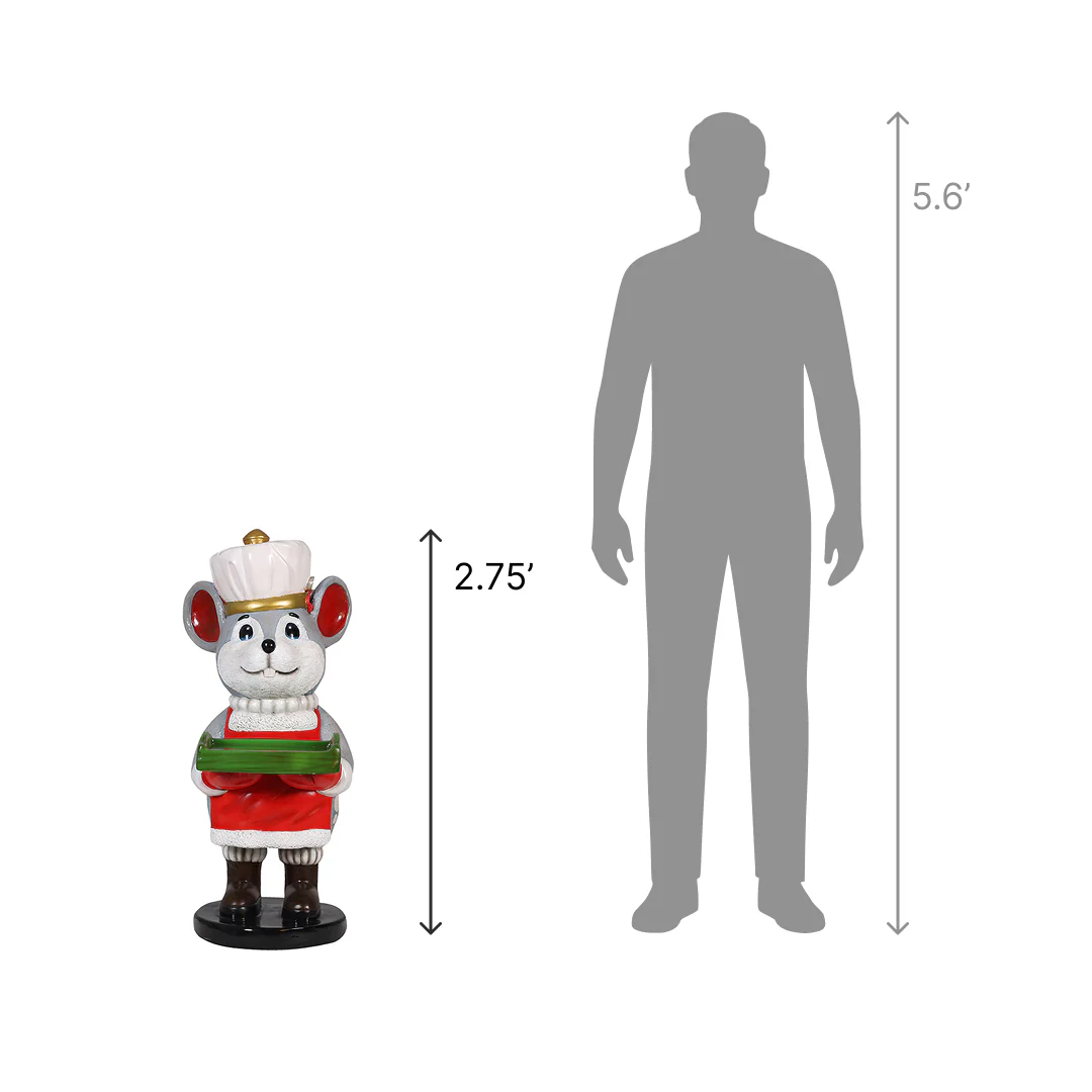 Large Fiberglass Cheddar the Waiter Figure, 33" - Image 2