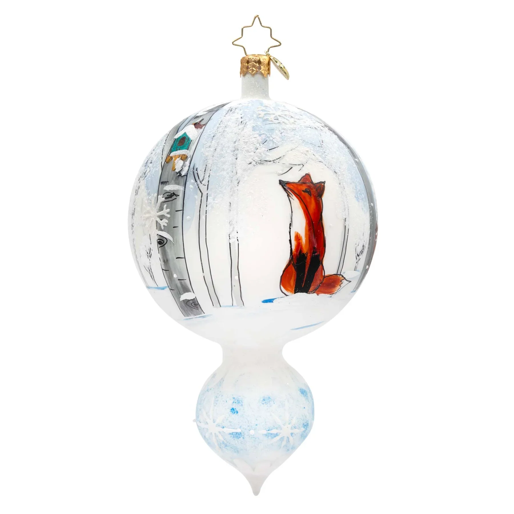 Chilly Forest Drop Snowman Glass Ornament, 6" - Image 2