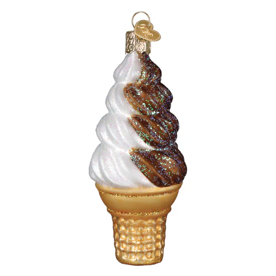 Chocolate Swirl Soft Serve Ornament, 4.25" - Image 2