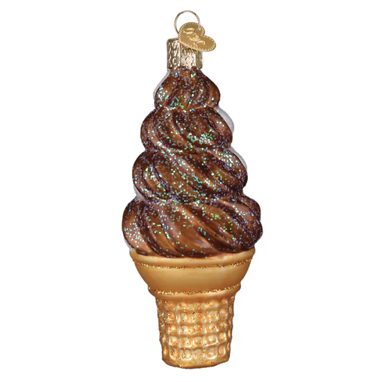 Chocolate Swirl Soft Serve Ornament, 4.25" - Image 3