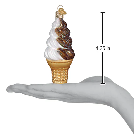 Chocolate Swirl Soft Serve Ornament, 4.25" - Image 5