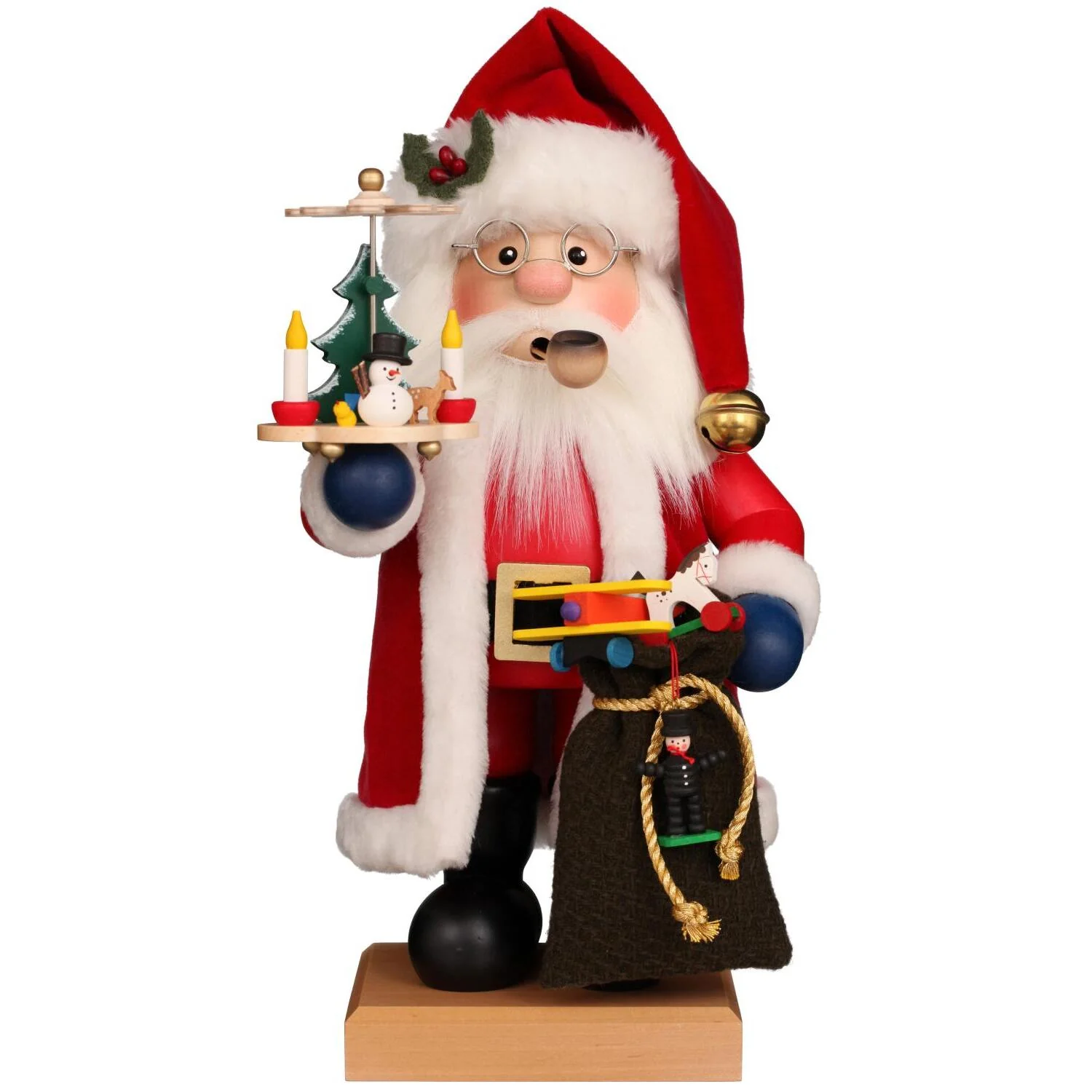 Christian Ulbricht Smoker Figurine - Santa Claus /W Pyramid & Gifts, 14.5"