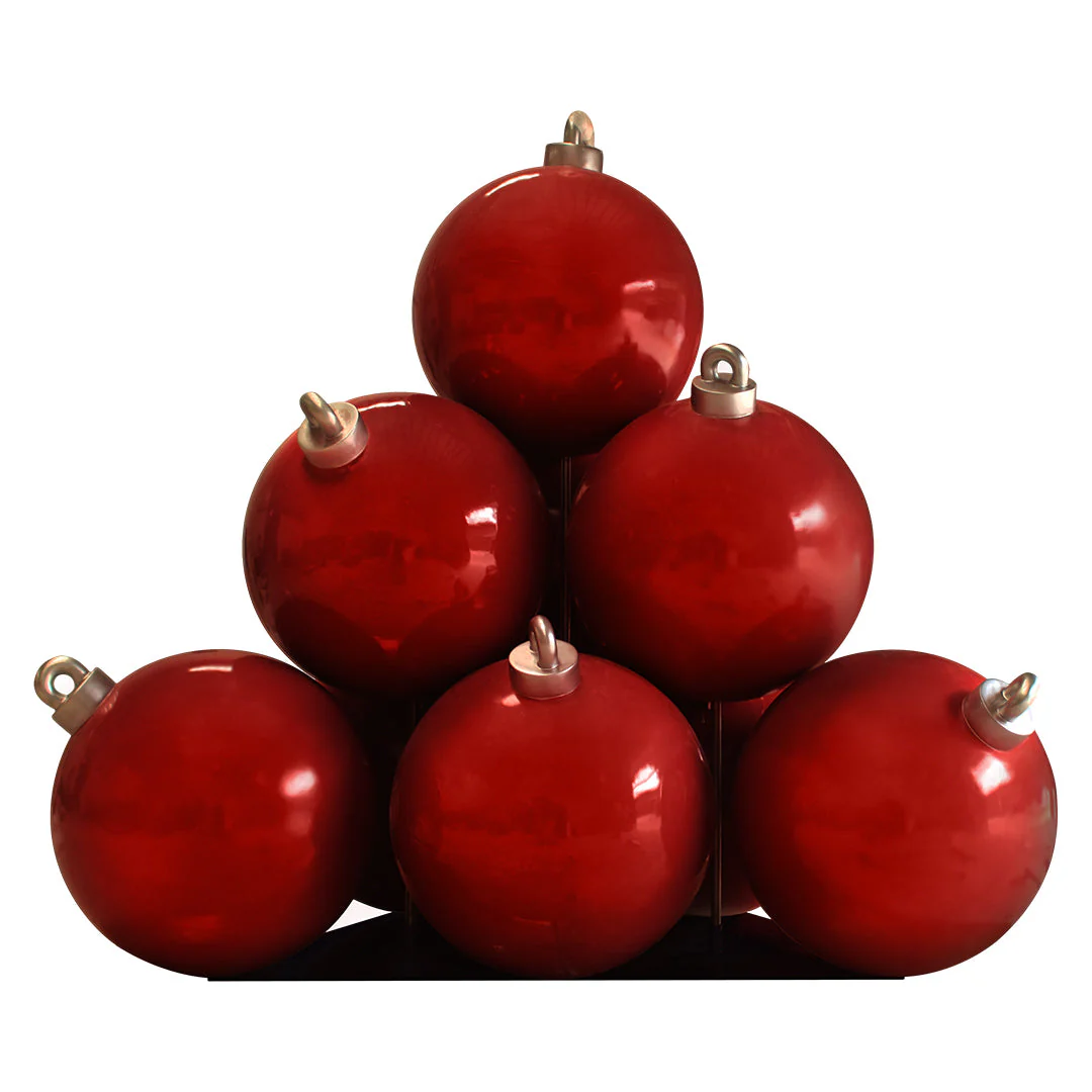 Giant Christmas Ball Stack Decoration w/Fiberglass, 118"