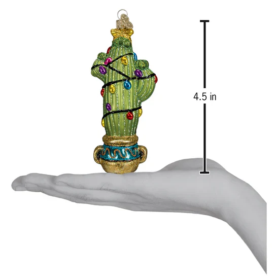 Christmas Cactus Ornament, 4.5" - Image 3