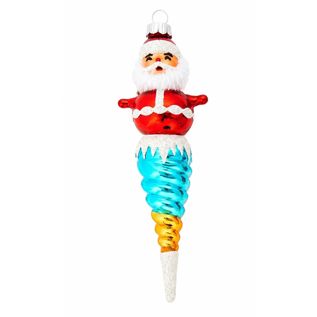 Christmas Confetti Santa Icicle Ornament, 7" (3 styles - sold individually) - Image 2