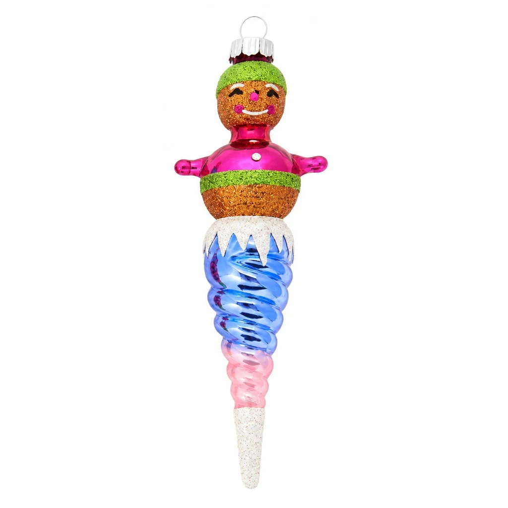 Christmas Confetti Santa Icicle Ornament, 7" (3 styles - sold individually) - Image 4