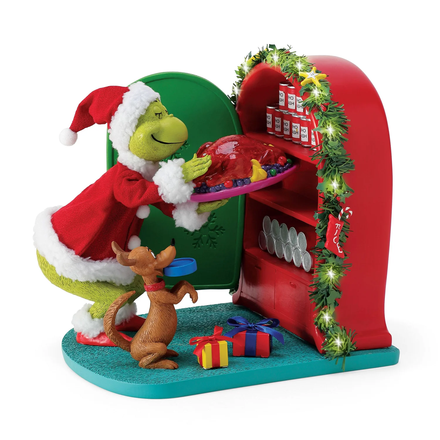 Christmas Dinner Grinch Figurine, 10"