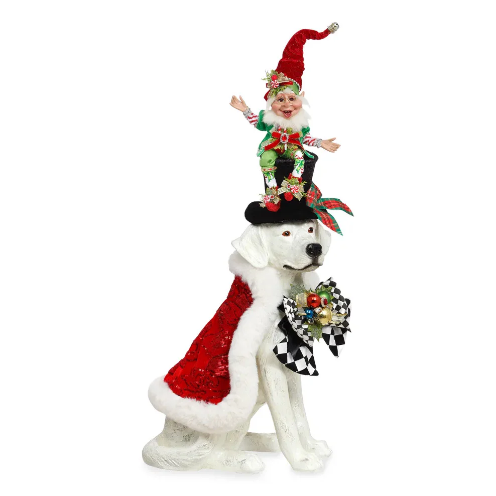 Christmas Dog w/Fairy Figurine, 30.5"