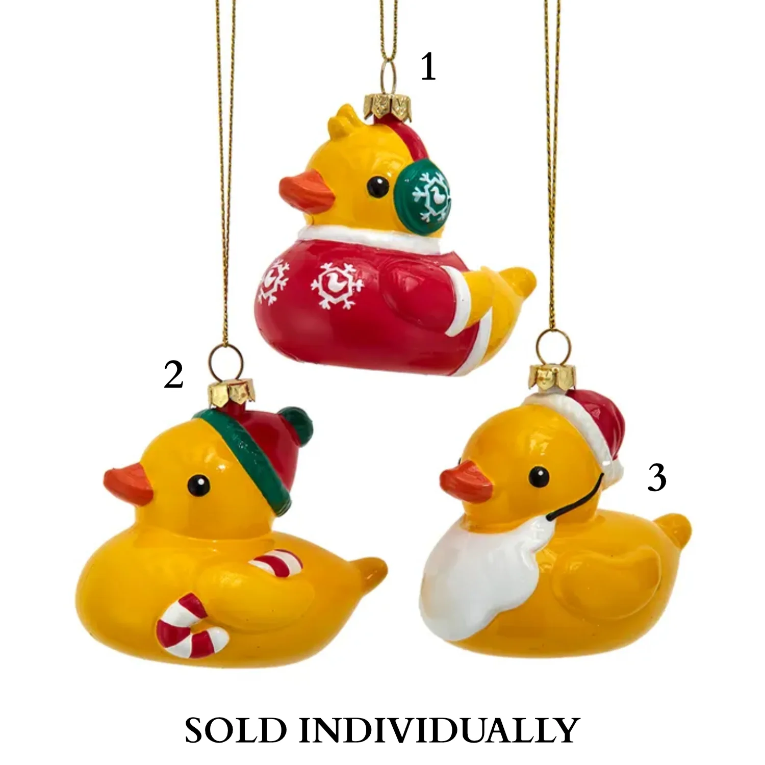 Christmas Rubber Duck Ornaments (3 Styles โ Sold individually)