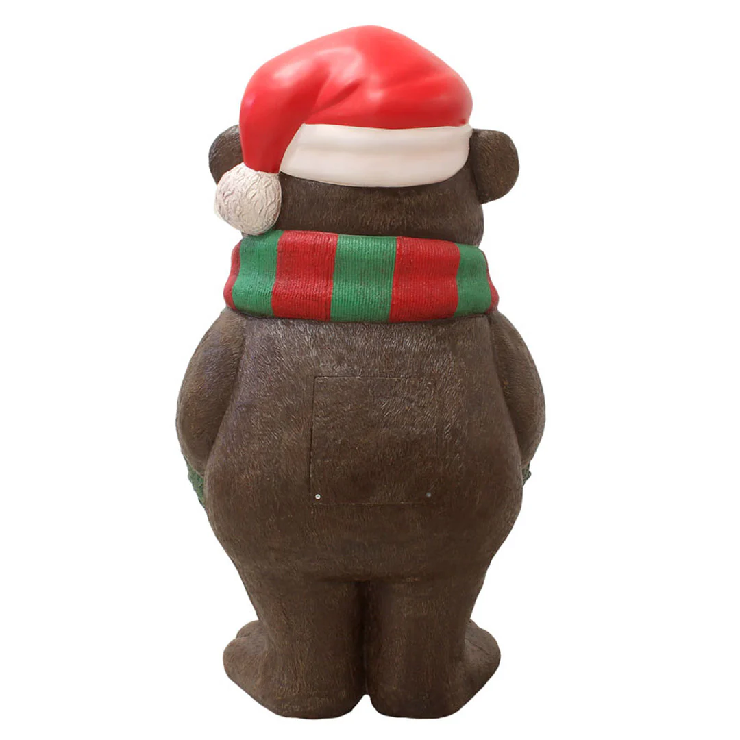 Large Christmas Teddy Bear w/Wreath, 48" - Image 3