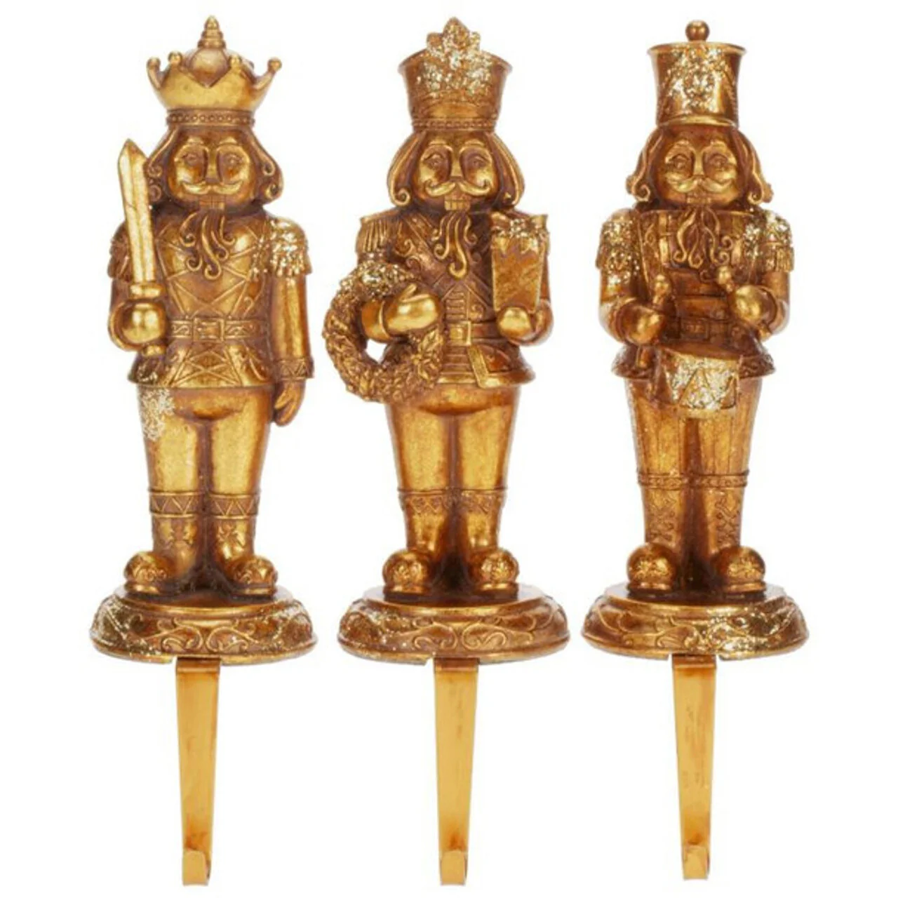 Christmas trimmed Nutcracker Stocking Holder, 12" (3 styles - sold individually) - Image 2