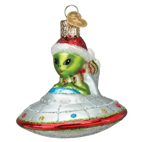 Christmas UFO Ornament, 3" - Image 2