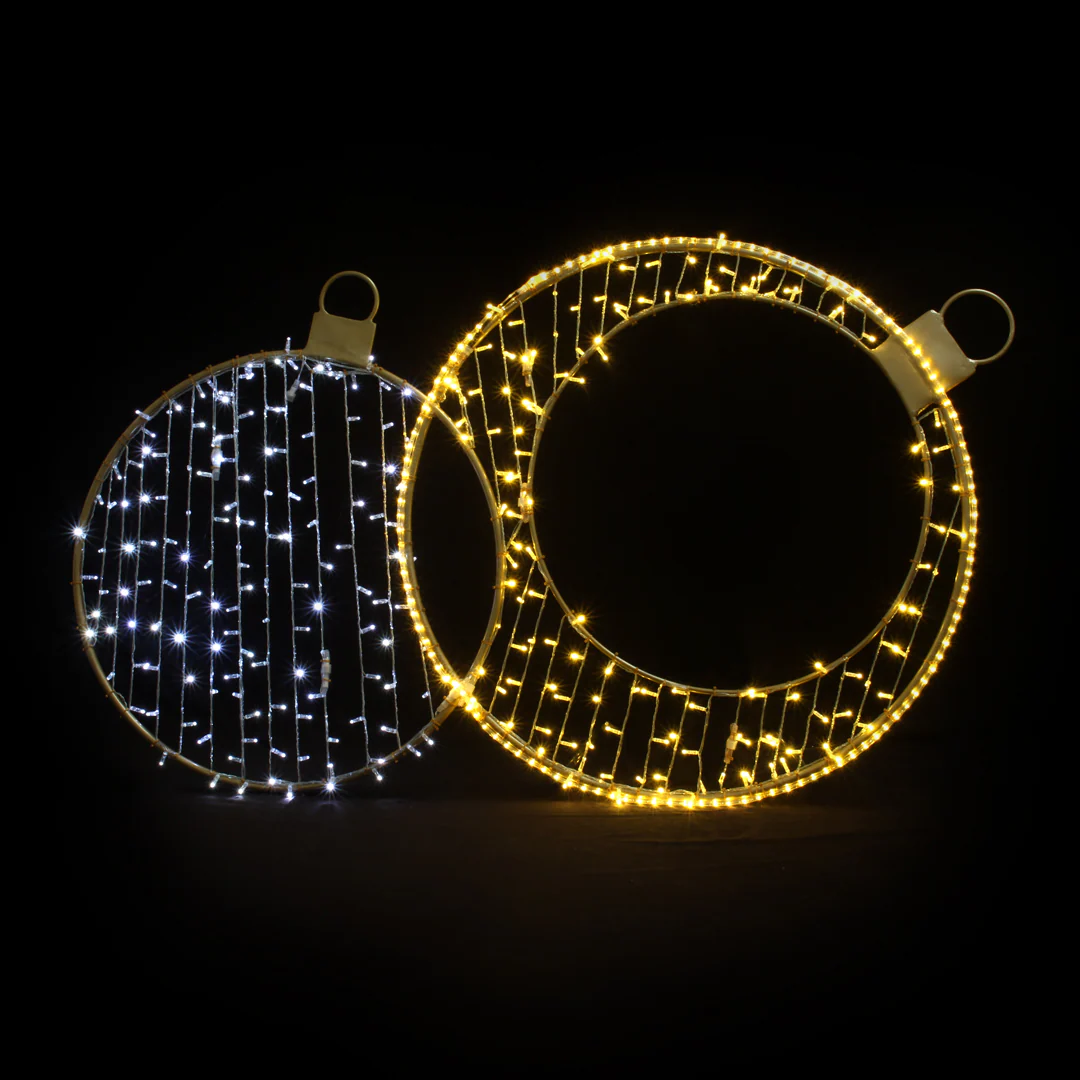 Large Circle Decoration 2, LED Lit (Warm White/White), 59"