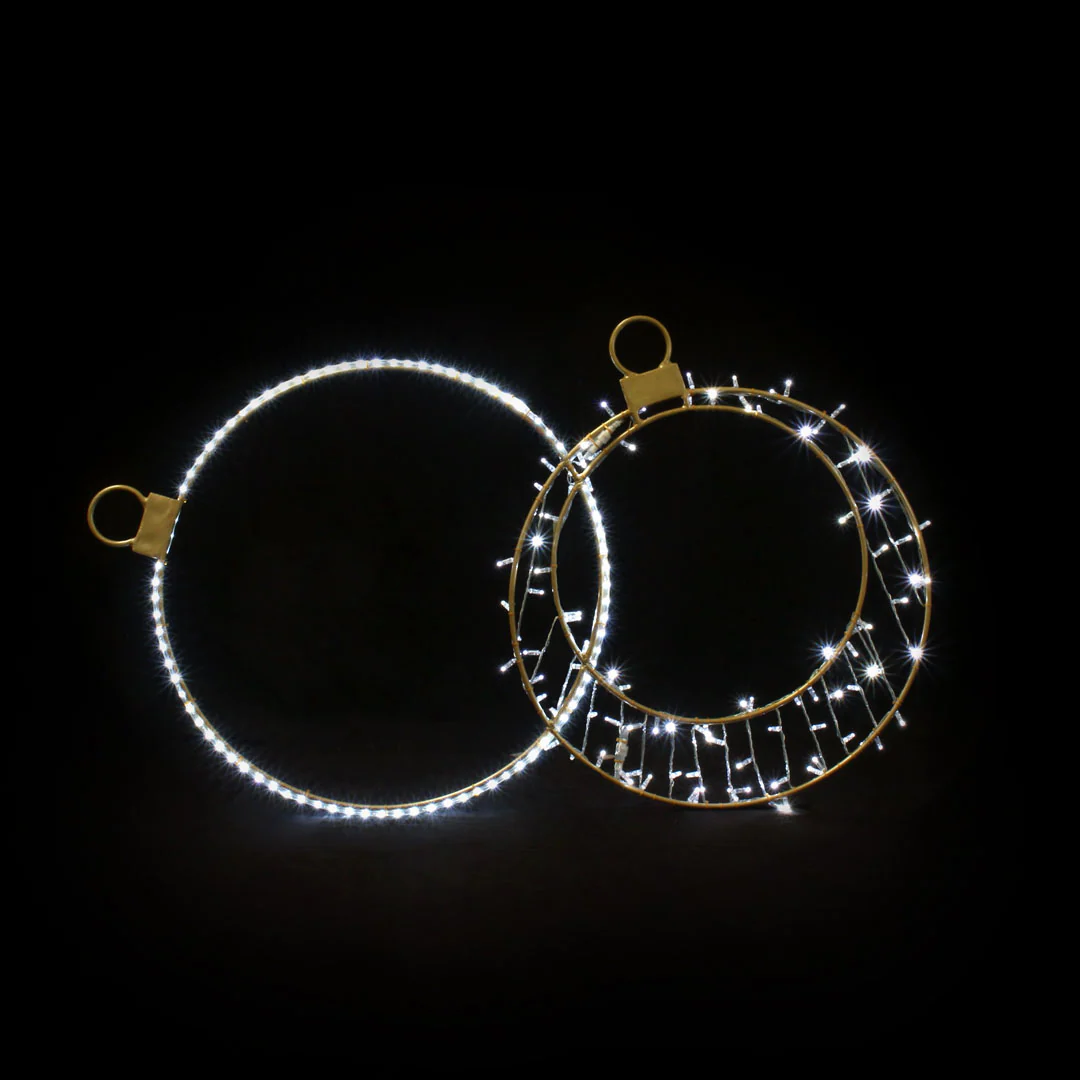 Large Circle Decoration 3, LED Lit (White/White), 73"