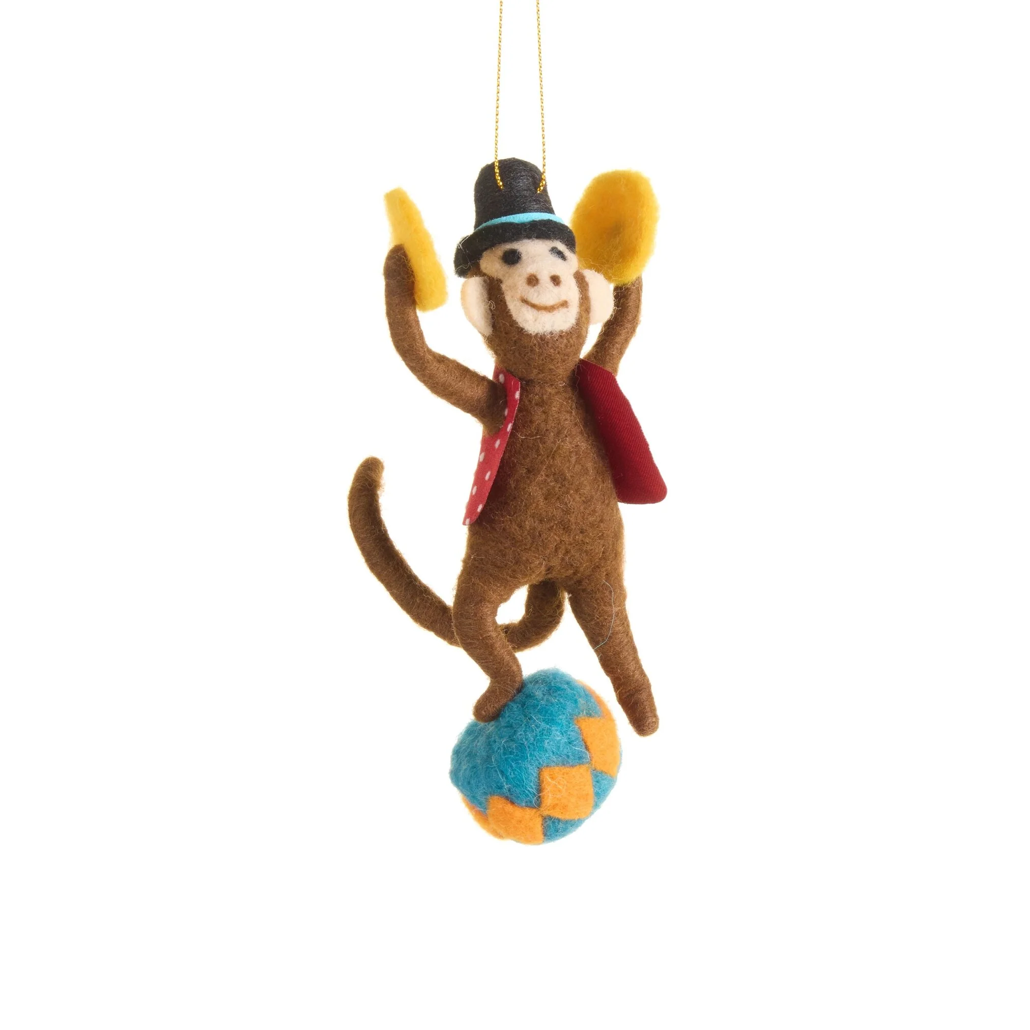 Circus Monkey Ornament, 6.5" (2 styles - sold individually) - Image 2