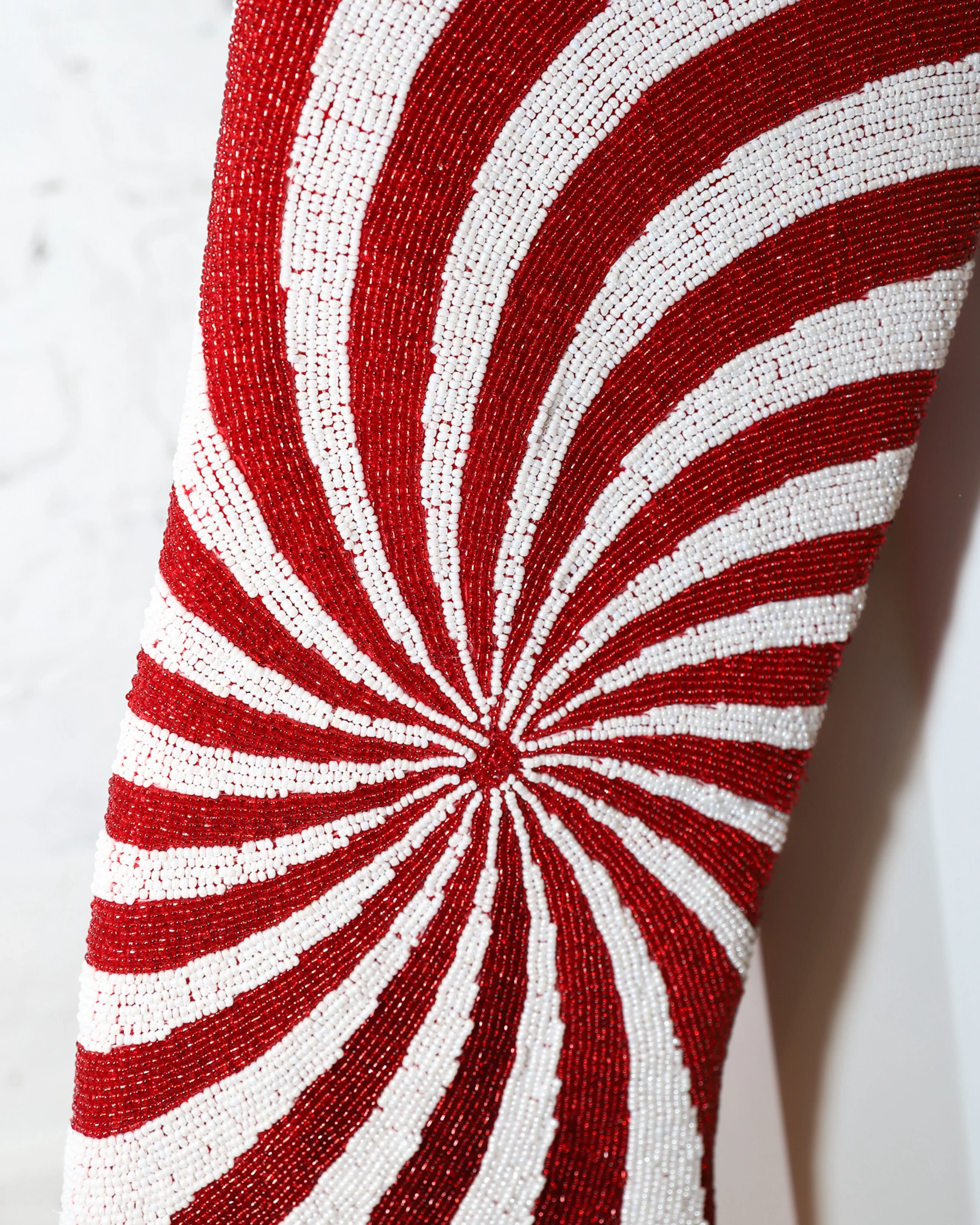 Classic Christmas - Swirl Stocking, Red & White (ITES x Sami Riccioli) - Image 2
