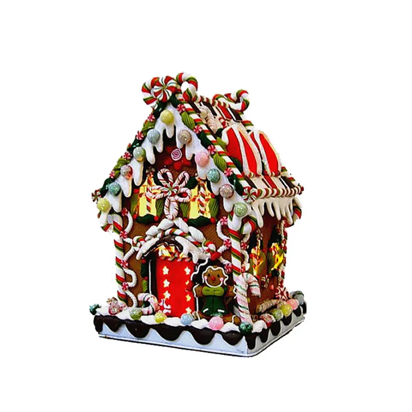 Claydough Candy Lighted House Figurine, 8.75"