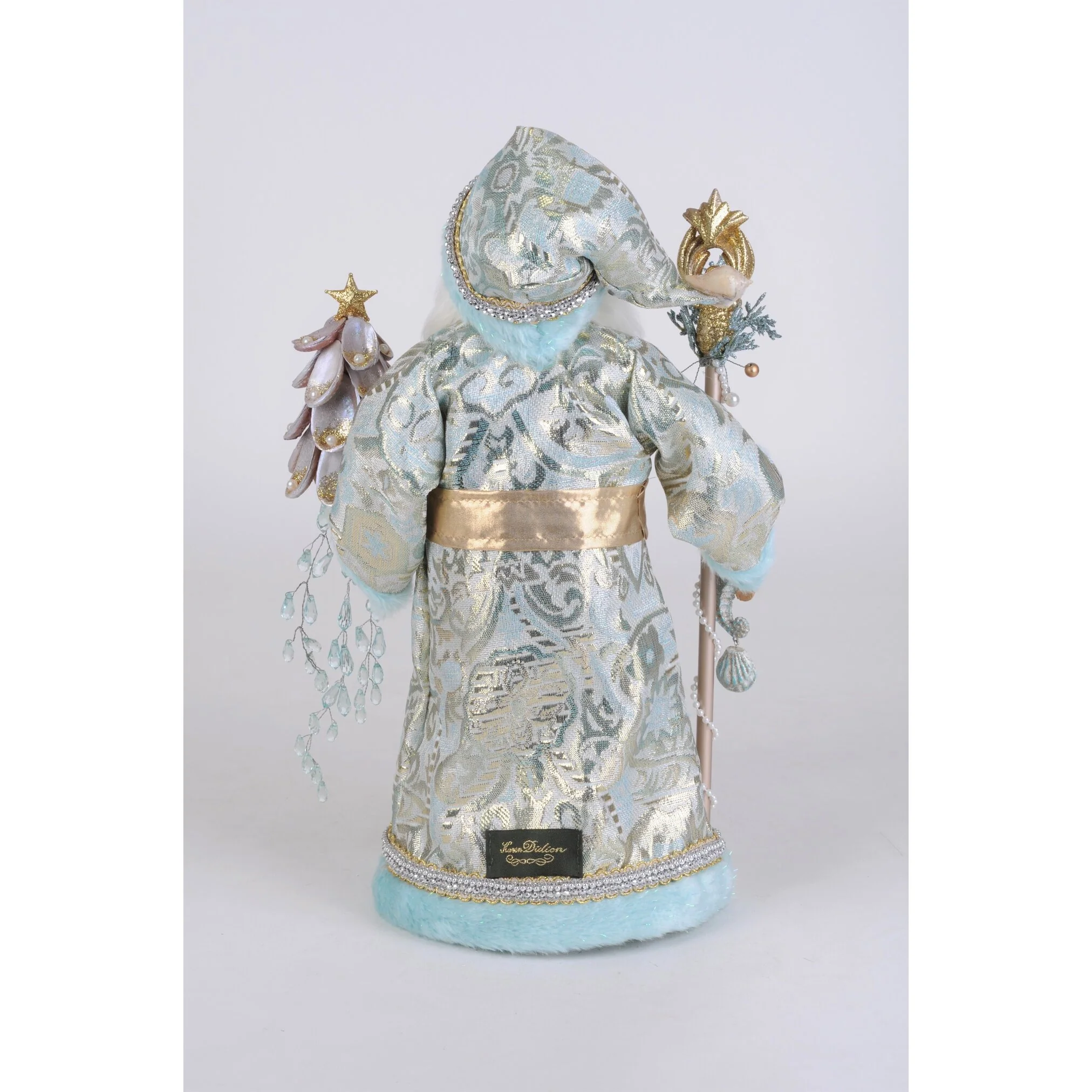 Coastal Opulence with Staff Santa Figurine, 17" - Image 2