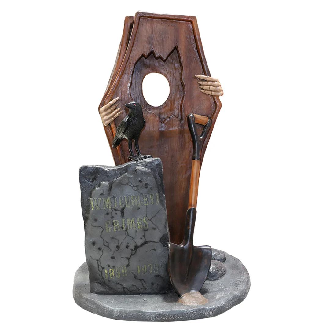 Lifesize Fiberglass Coffin Photo Op, 73"