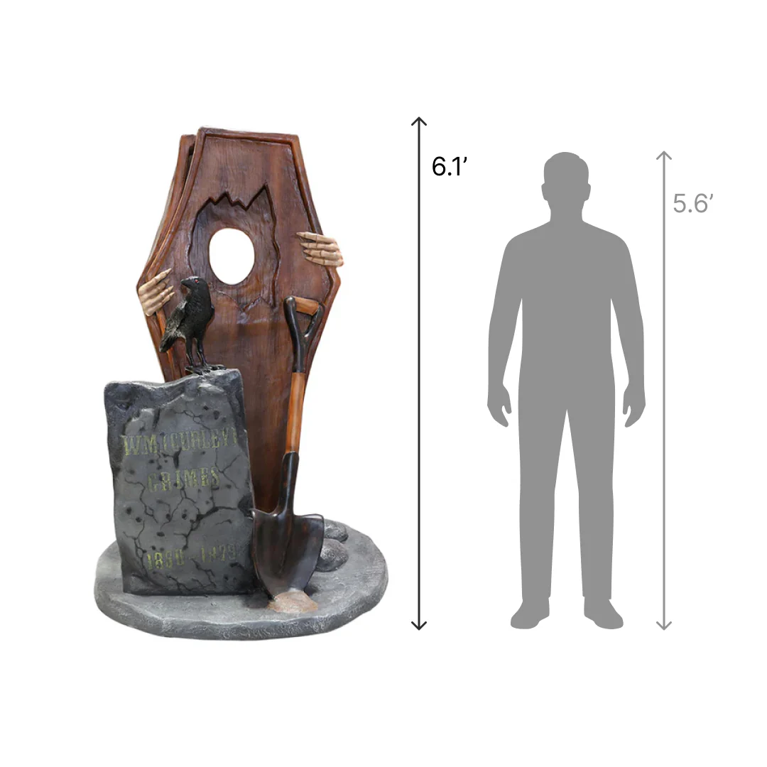 Lifesize Fiberglass Coffin Photo Op, 73" - Image 2