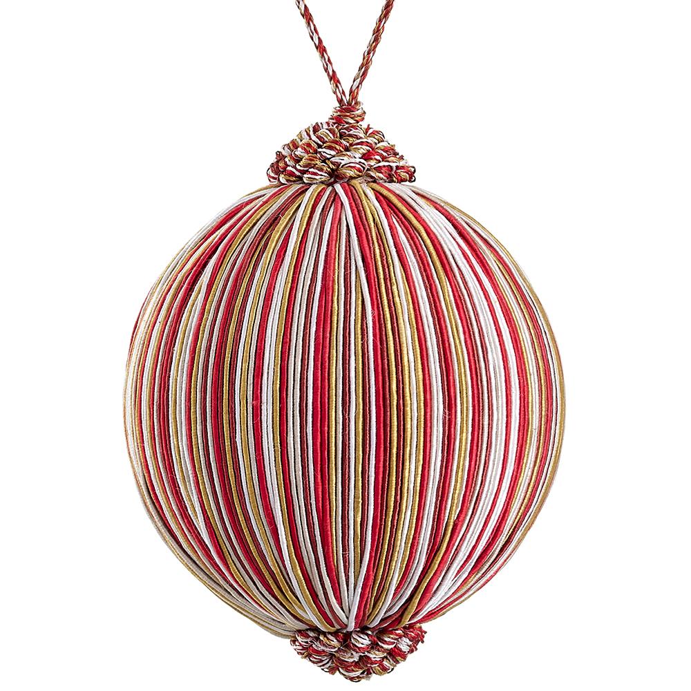 Cord Ball Ornament, 4" (Red Mixed)