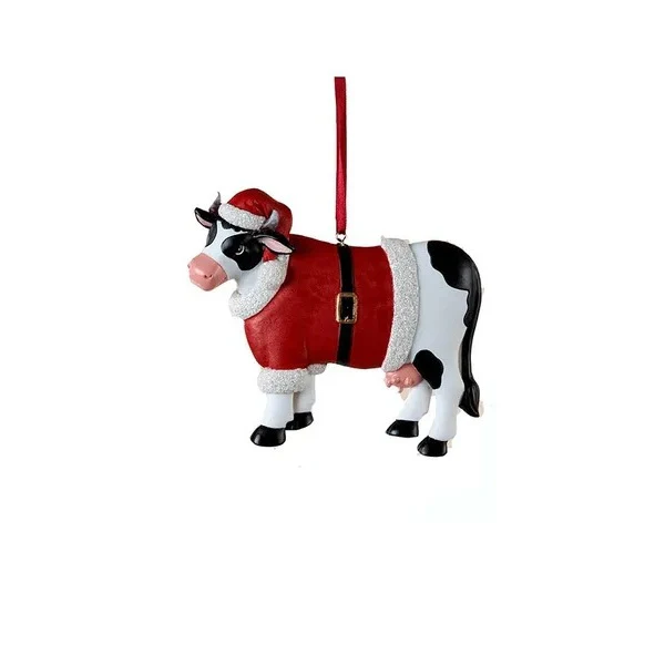 Christmas Cow Ornaments, 4-4.25" (3 styles - sold individually) - Image 2