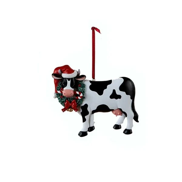Christmas Cow Ornaments, 4-4.25" (3 styles - sold individually) - Image 3