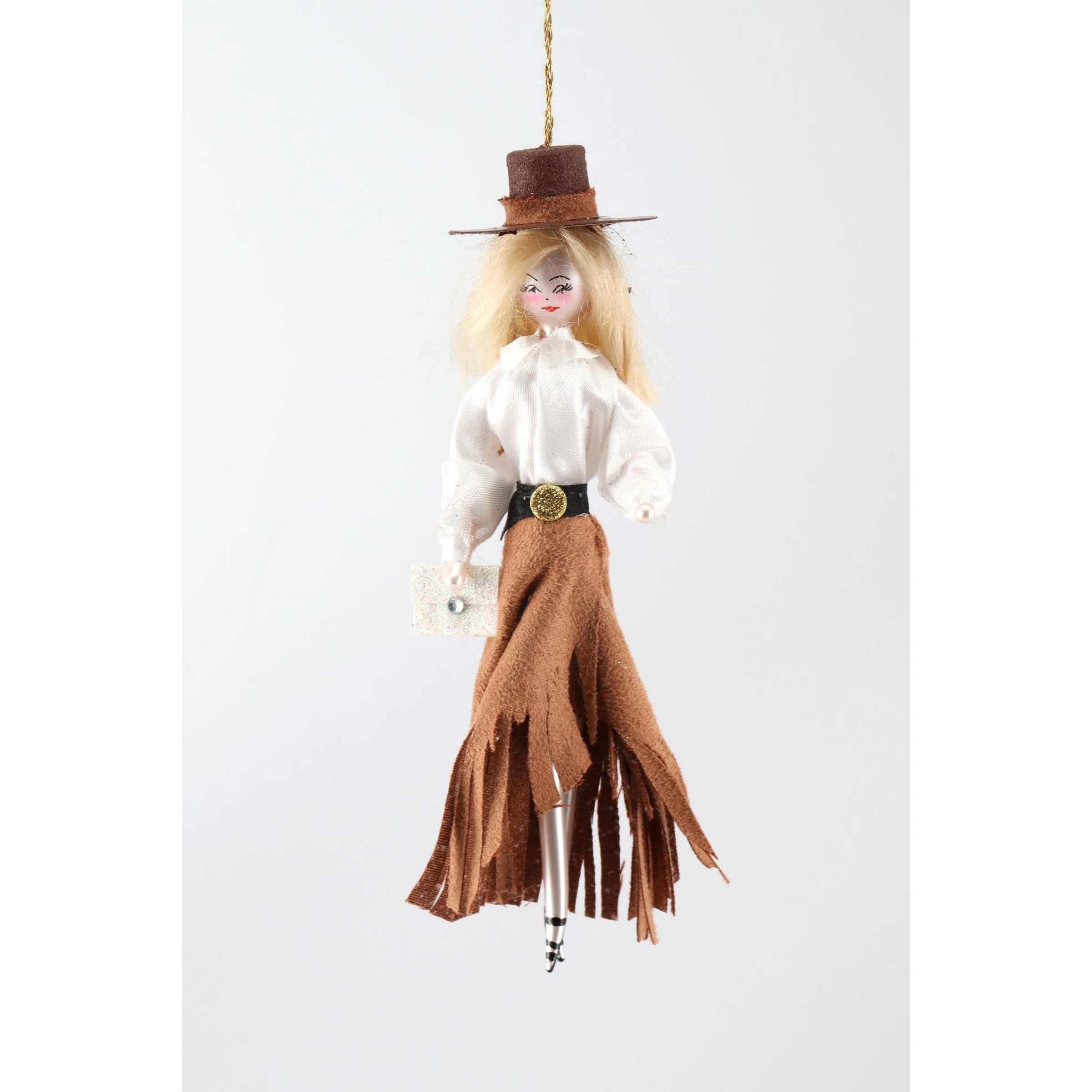 Cowgirl Style Girl Glass Ornament