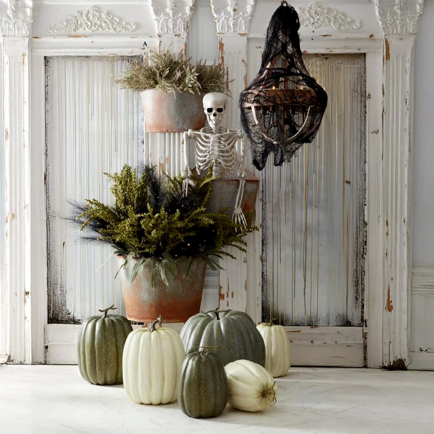 Cream & Tan Speckled Tall Pumpkin, 14.25" - Image 2