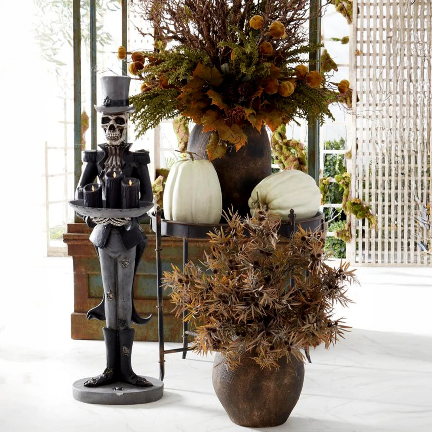 Cream & Tan Speckled Tall Pumpkin, 14.25" - Image 3