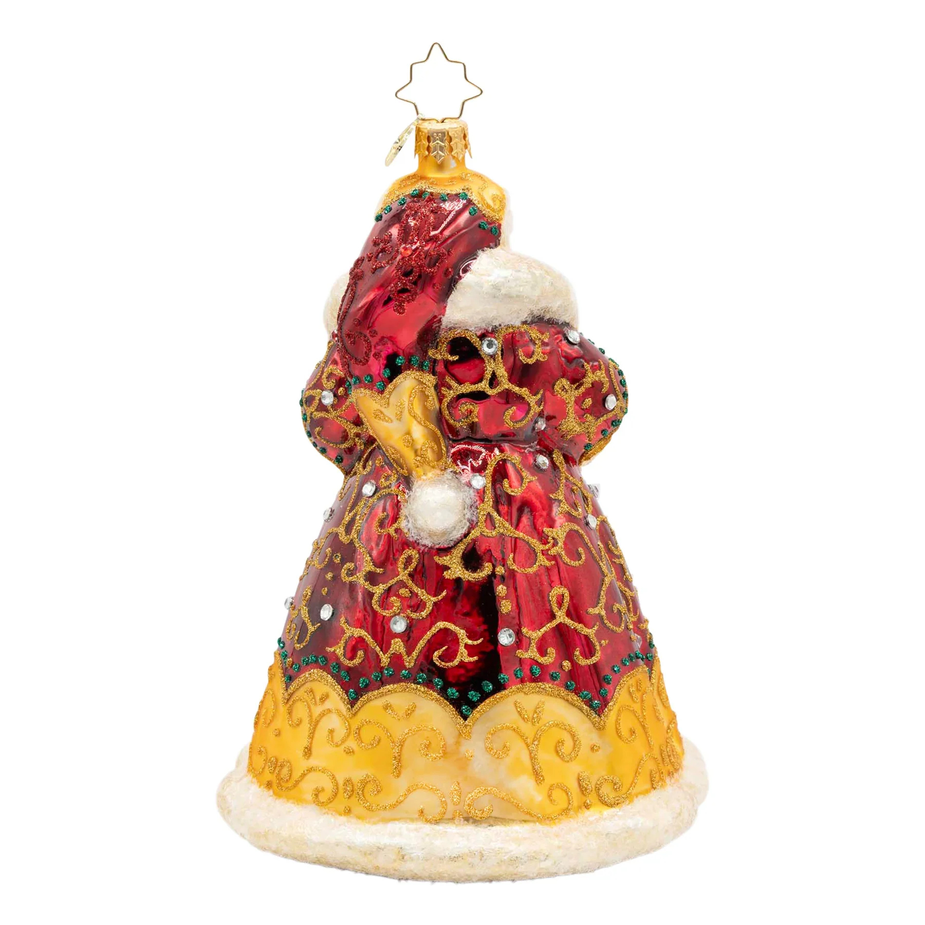 Crown Of Christmas Santa Glass Ornament, 6.5" - Image 3