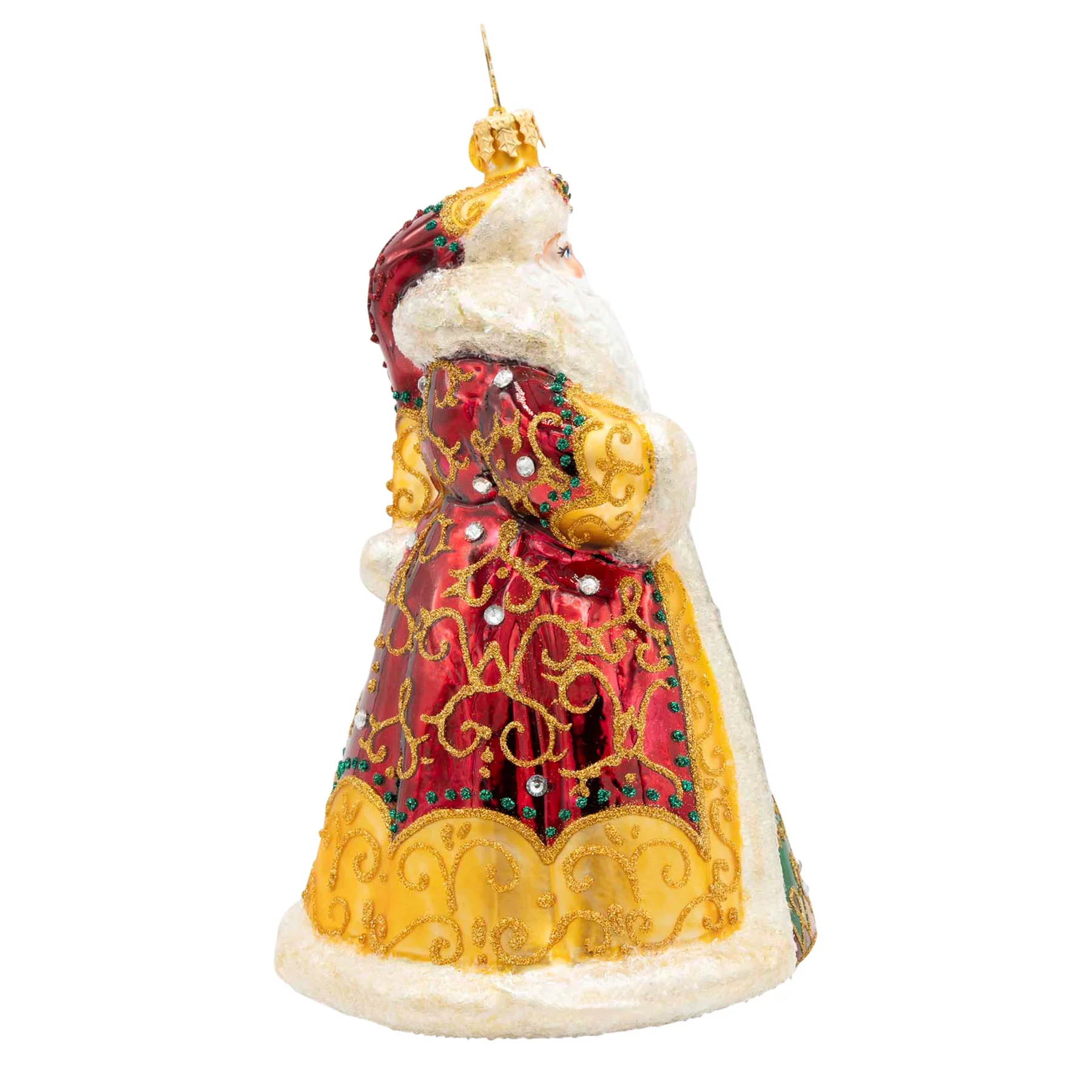 Crown Of Christmas Santa Glass Ornament, 6.5" - Image 4