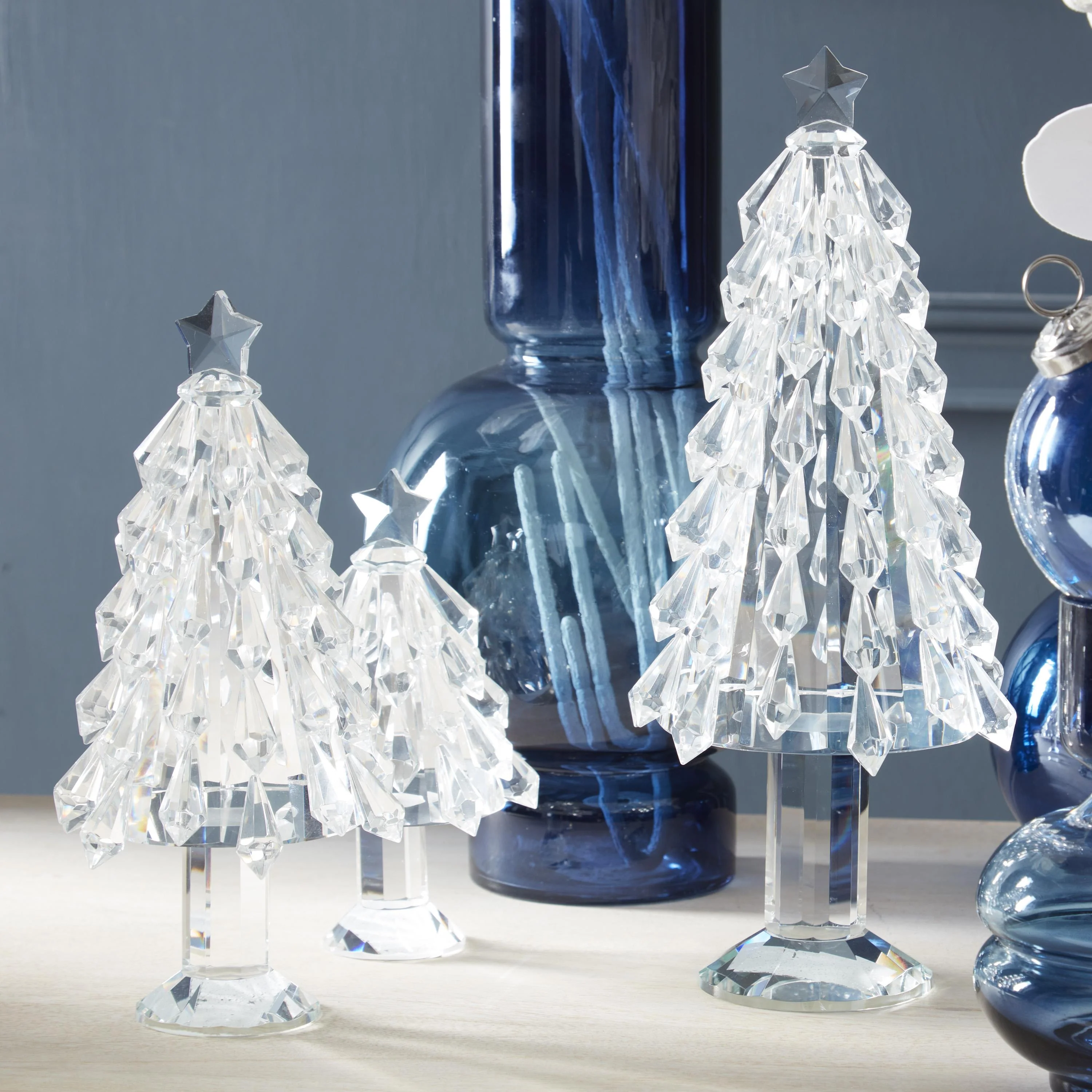 Crystal Christmas Trees w/ Star Toppers (Set of 3) - Image 2