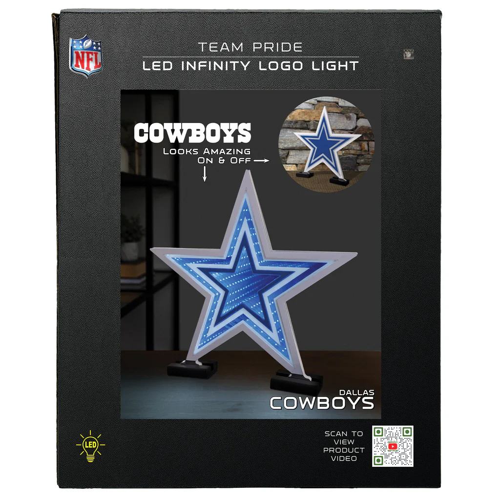 Dallas Cowboys LED Infinity Logo Light, Acrylic, w/UL Plug, 14.5" - Image 8
