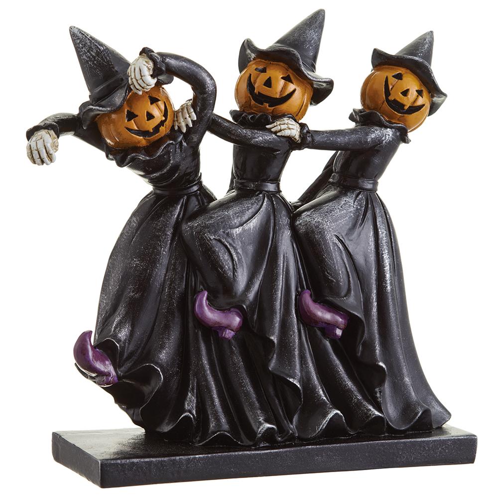 Dancing Jack-O-Lantern Ladies Figurine, 9.5" (Black & Orange)