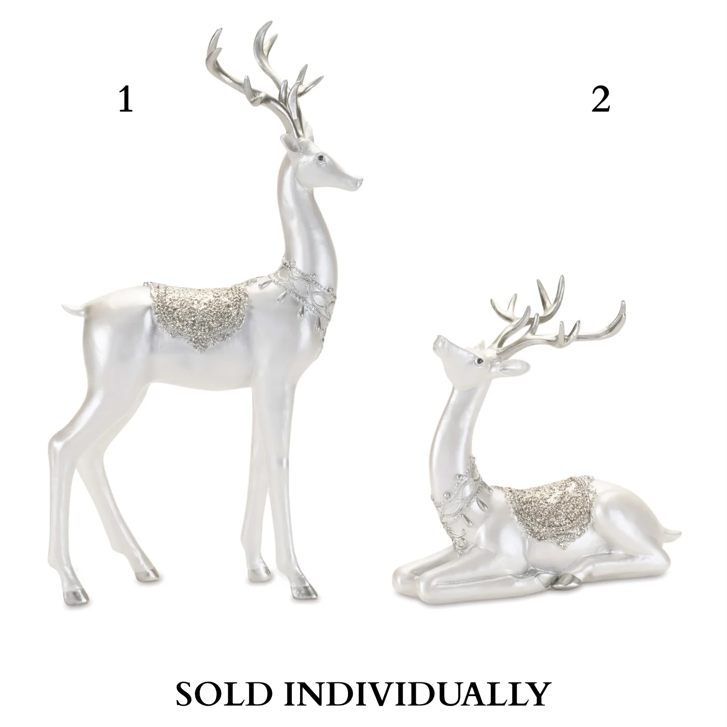 Deer (2 Styles - Sold individually) 9.5"L x 8.5"H, 9"L x 17.5"H Resin